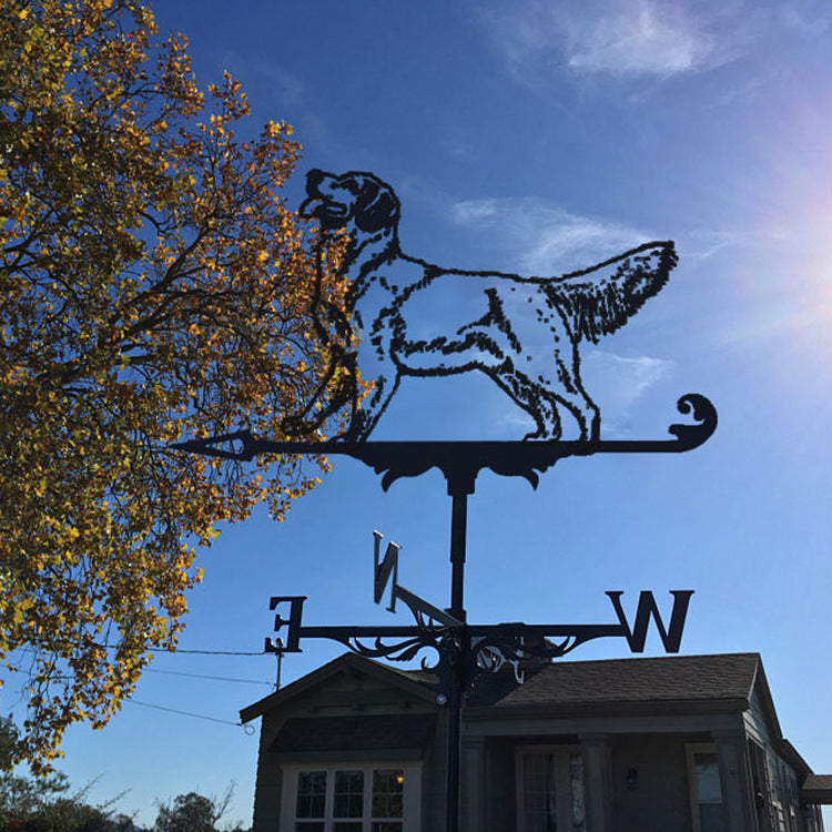 Weather Vane Golden Retriever Stainless Steel Spray Paint Roof Roof Outdoor