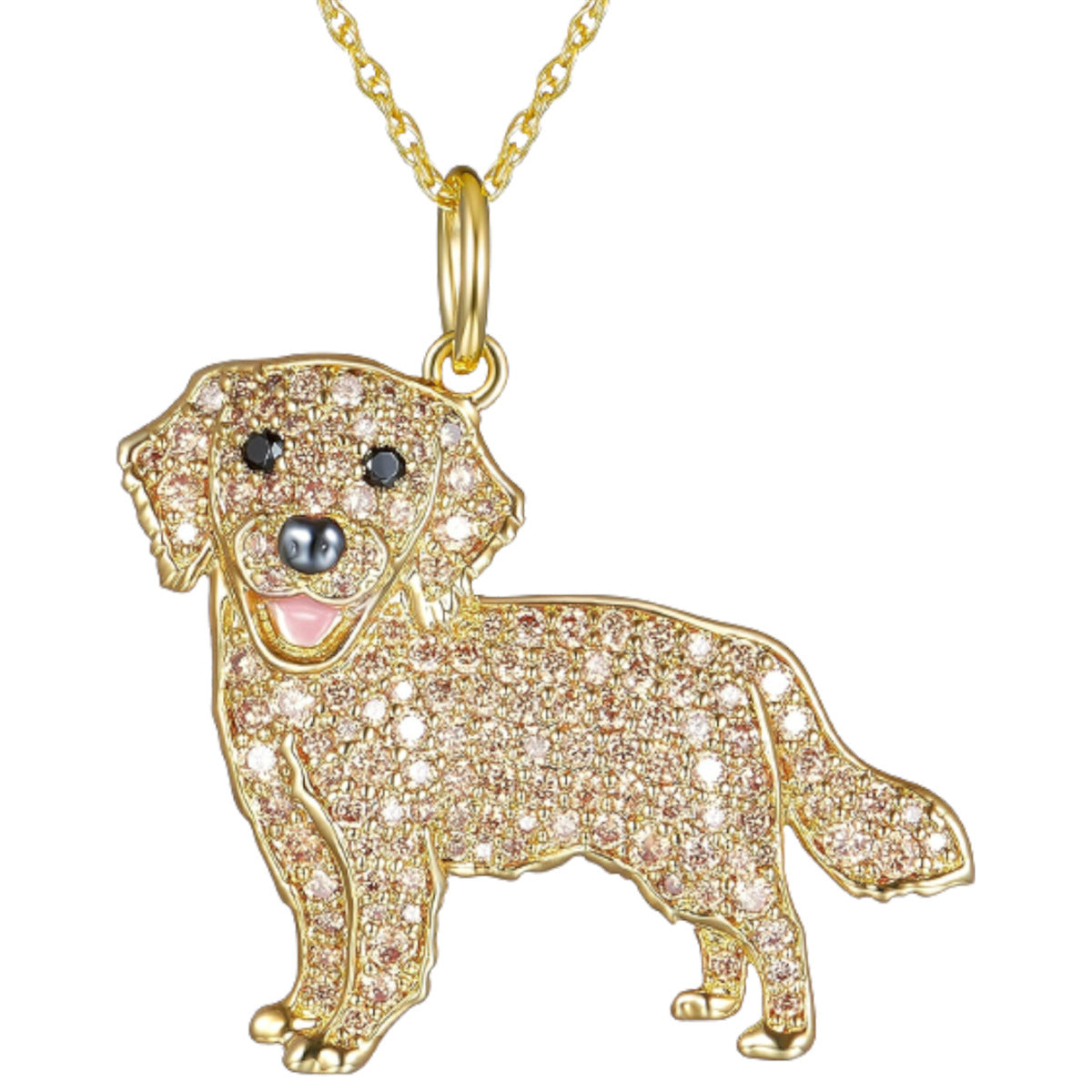 Cute Golden Retriever Shape Pendant Necklace