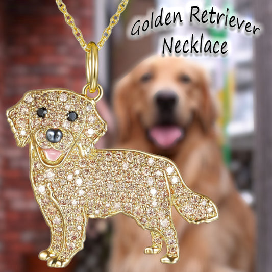 Cute Golden Retriever Shape Pendant Necklace