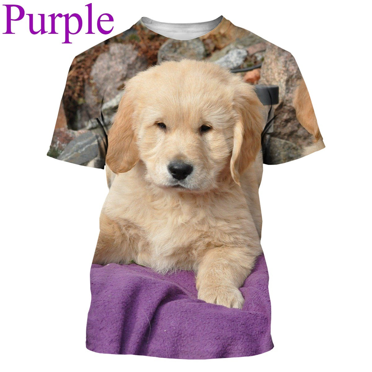 Summer Men's And Women's Casual Fashion Cute Golden Retriever 3D Printing T-shirt