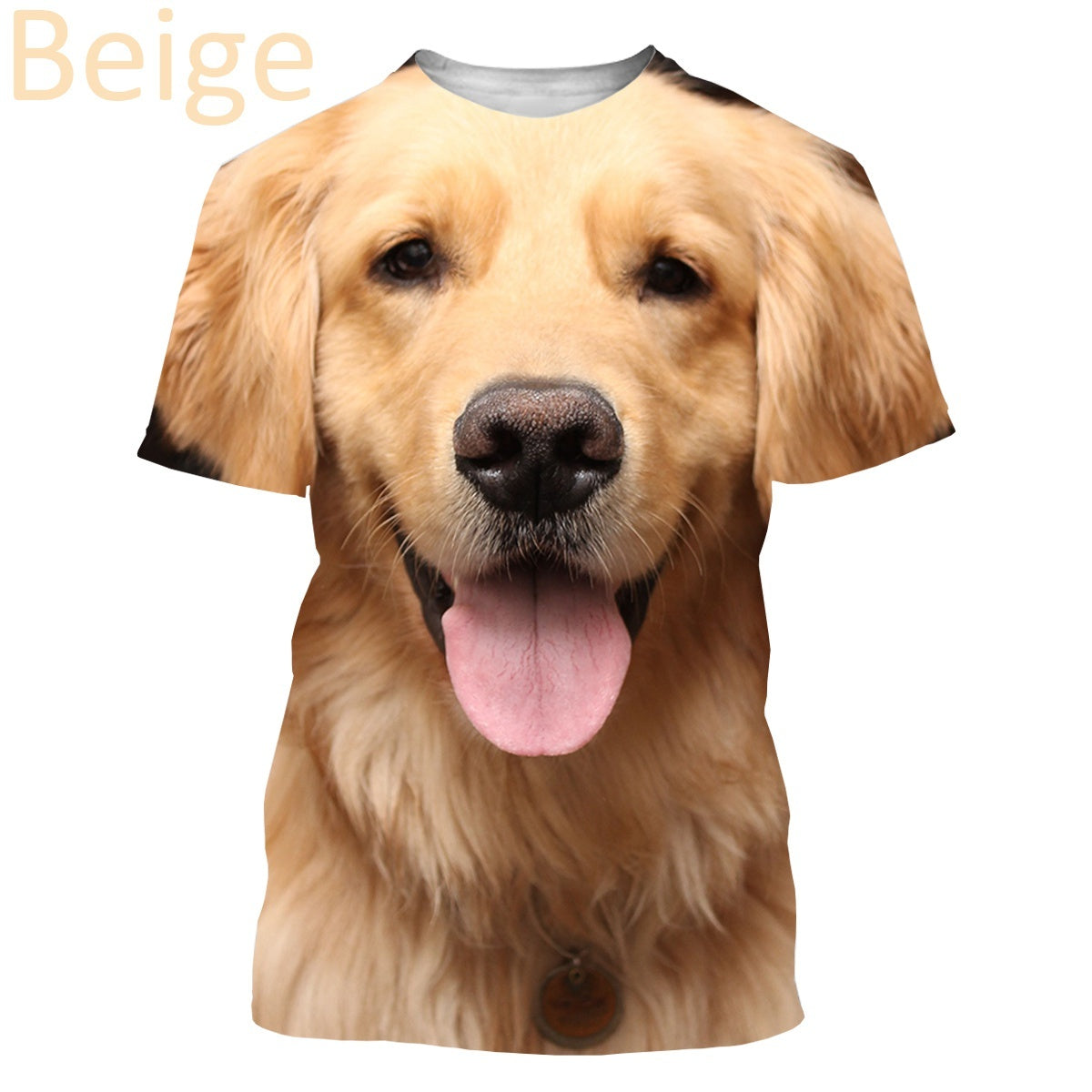 Summer Men's And Women's Casual Fashion Cute Golden Retriever 3D Printing T-shirt