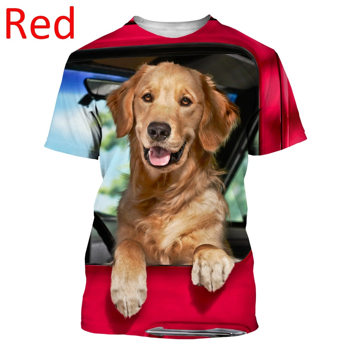 Summer Men's And Women's Casual Fashion Cute Golden Retriever 3D Printing T-shirt