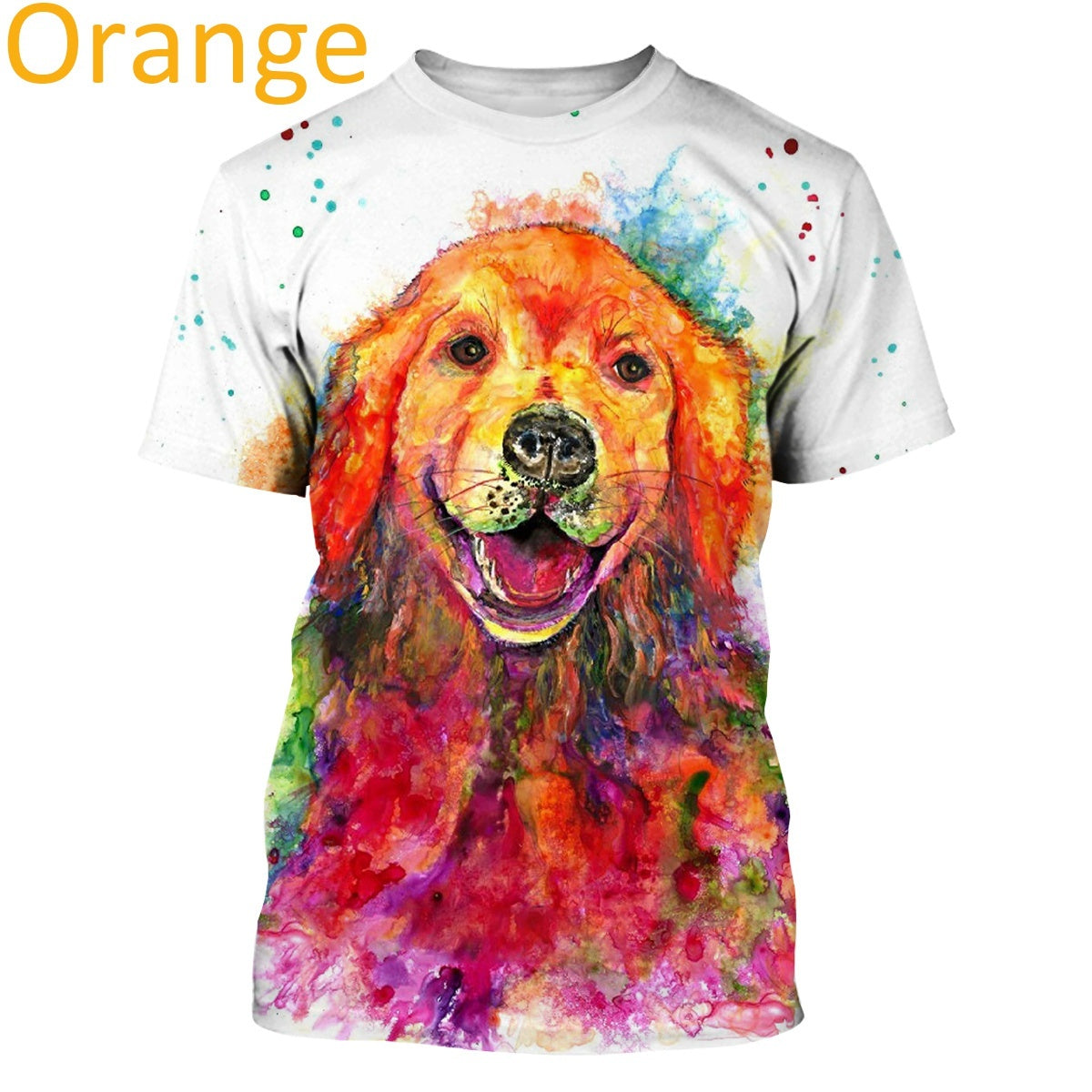 Summer Men's And Women's Casual Fashion Cute Golden Retriever 3D Printing T-shirt