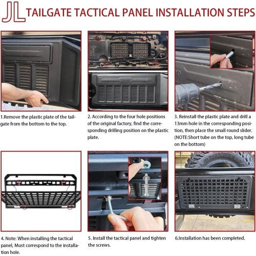 Tailgate Table Foldable Rear Cargo Shelf Compatible With Jeep Wrangler 2007-2018 JK JKU  2018-2022 JL JLU