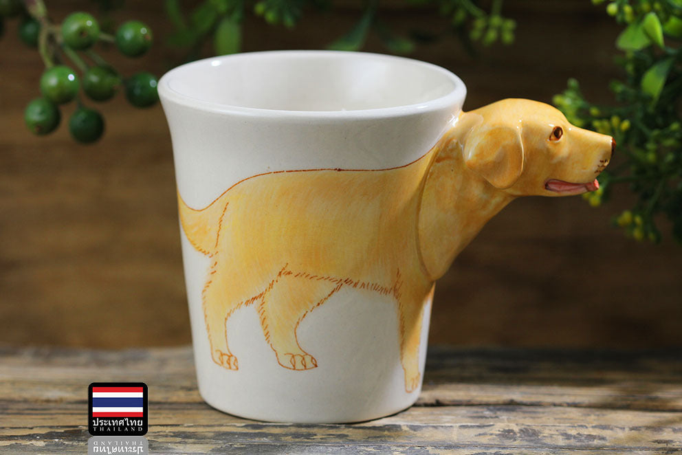 Hand Drawn Animal Mug Golden Retriever Ceramic Cup