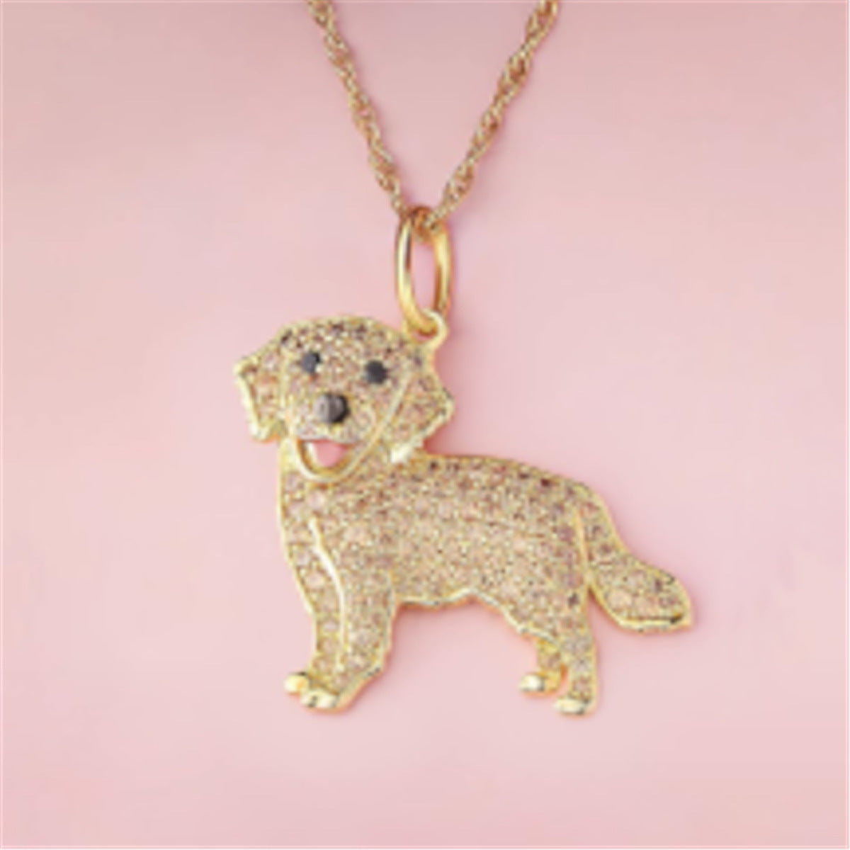 Cute Golden Retriever Shape Pendant Necklace