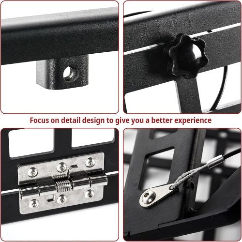 Tailgate Table Foldable Rear Cargo Shelf Compatible With Jeep Wrangler 2007-2018 JK JKU  2018-2022 JL JLU